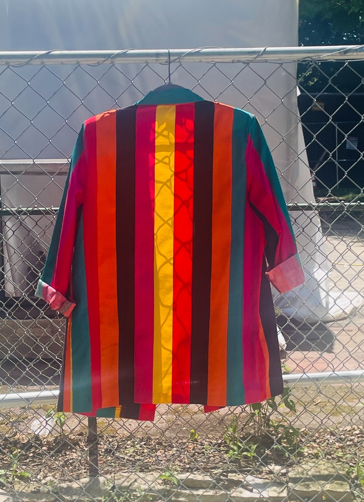 80s Barrie Stephens Jacket Retro Striped Blazer Vibrant Rainbow Aesthetic SZ 12