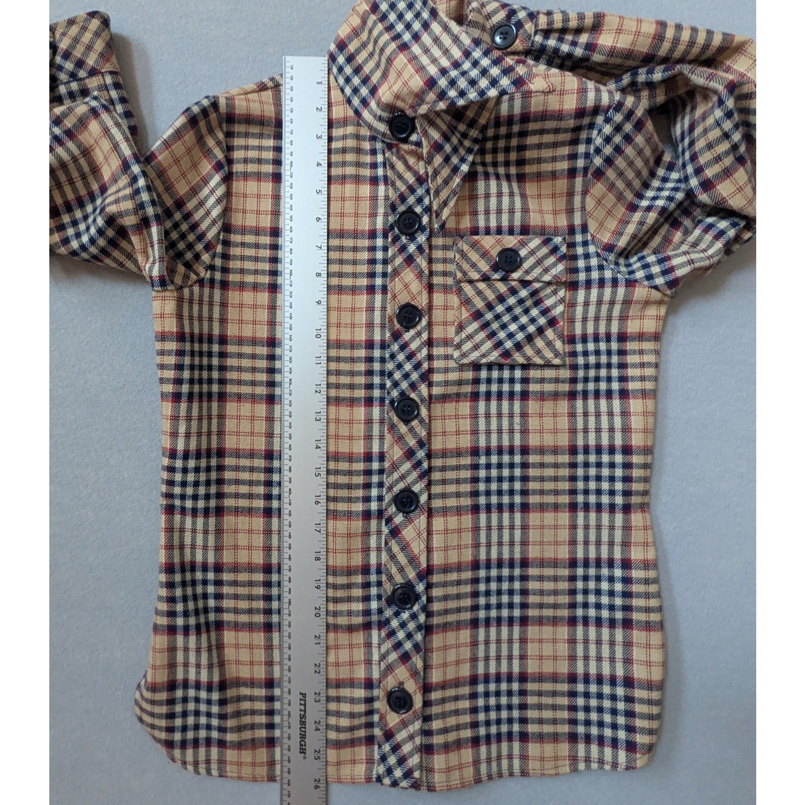 VTG 70s Bobbie Brooks Plaid Shacket S Dark Academia Retro Preppy ILGWU