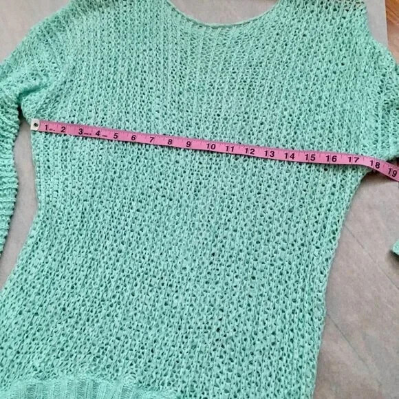 Vintage 80s Knit and Lace Cover Up Pullover Long Top | Size M