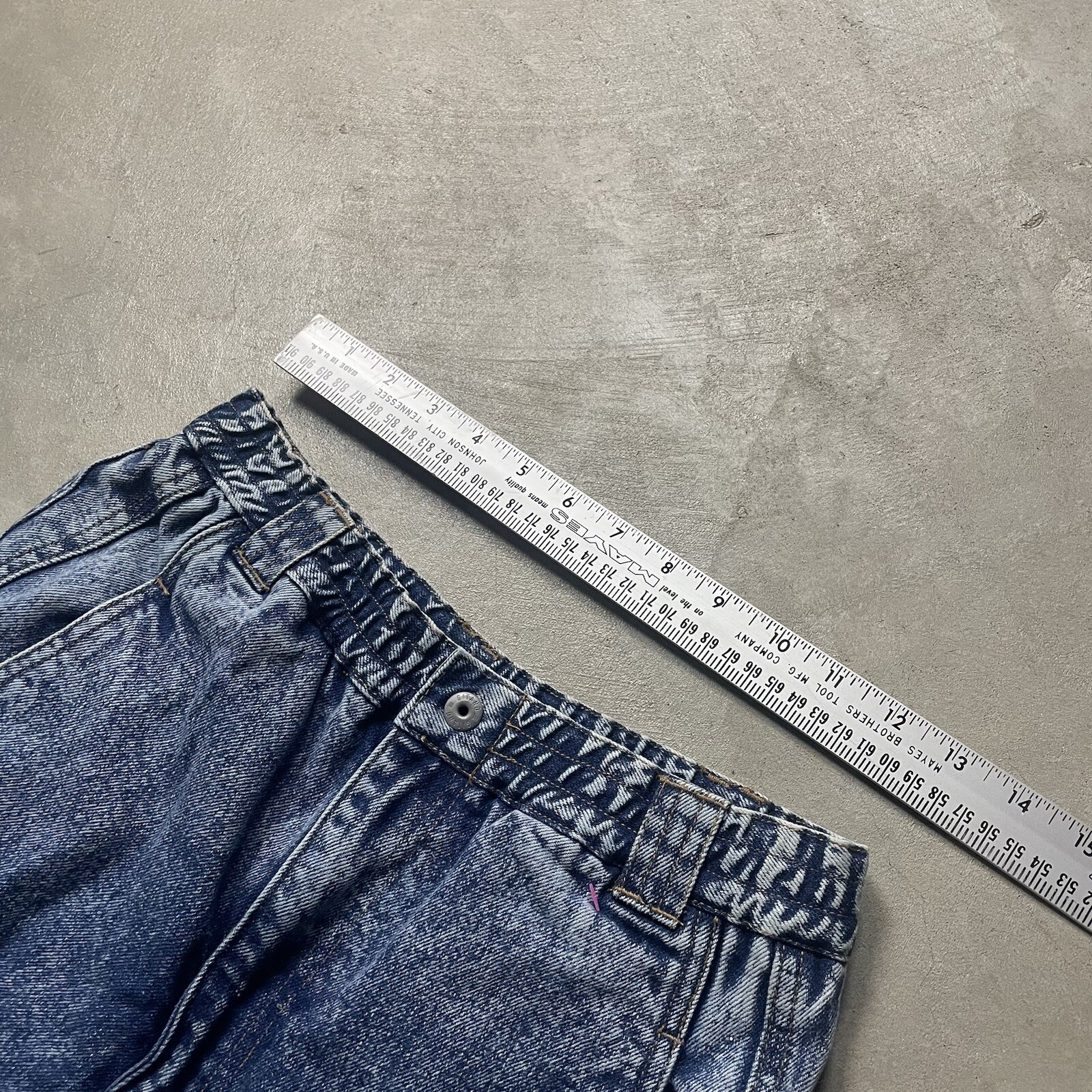 Vintage 80s Gitano Cargo Jeans Acid Wash Straight Size 16 Actual 26×28 High Rise