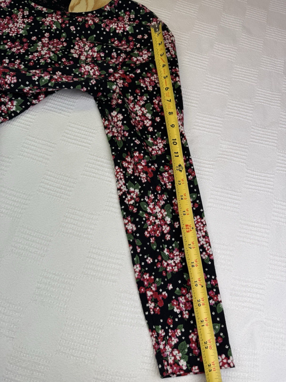 VTG Hanna Anderson Pink Floral Midi Dress Women L Long Sleeve USA Pockets Modest