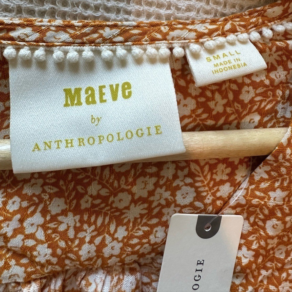 Anthropologie NWT Maeve Yellow Floral Button-Up Blouse