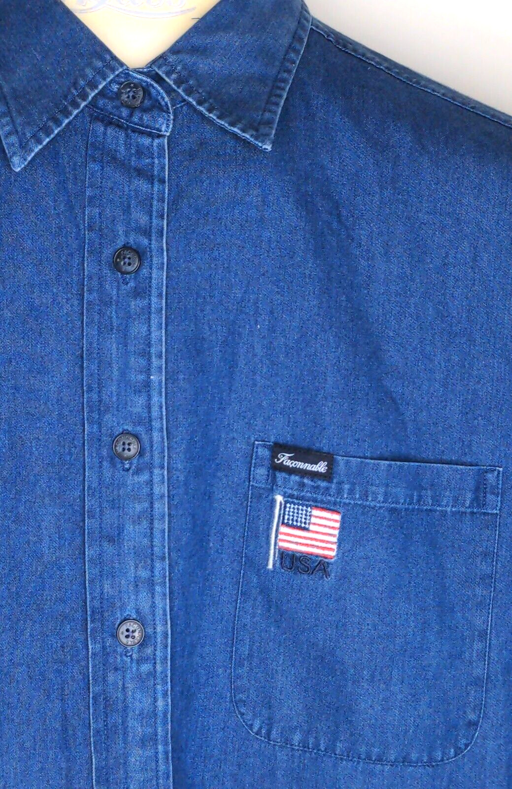 Vintage Women’s Large L/S Chambray Patriot Americana America US Flag Shirt Top