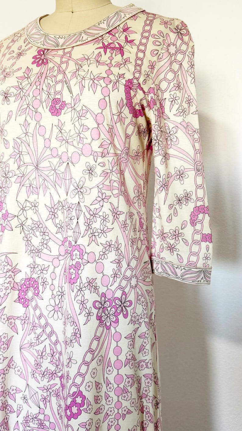 1960s Averardo Bessi Dress / 1960s Floral Dress / Averardo Bessi / Size Large