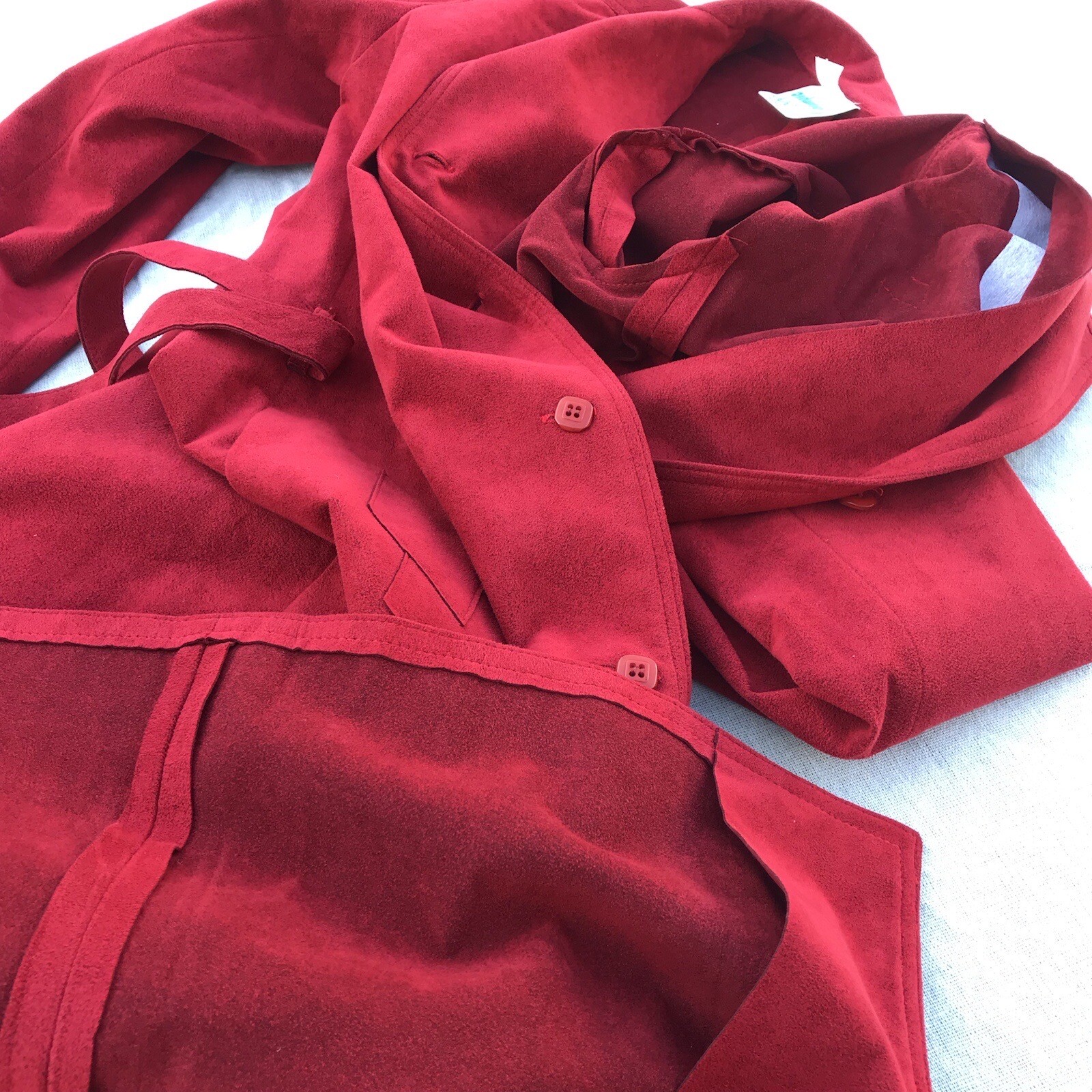 Vtg 70s Button Down Faux Suede Polyester Blend Dress 4 Xs S Olympic Ca HTF MOD