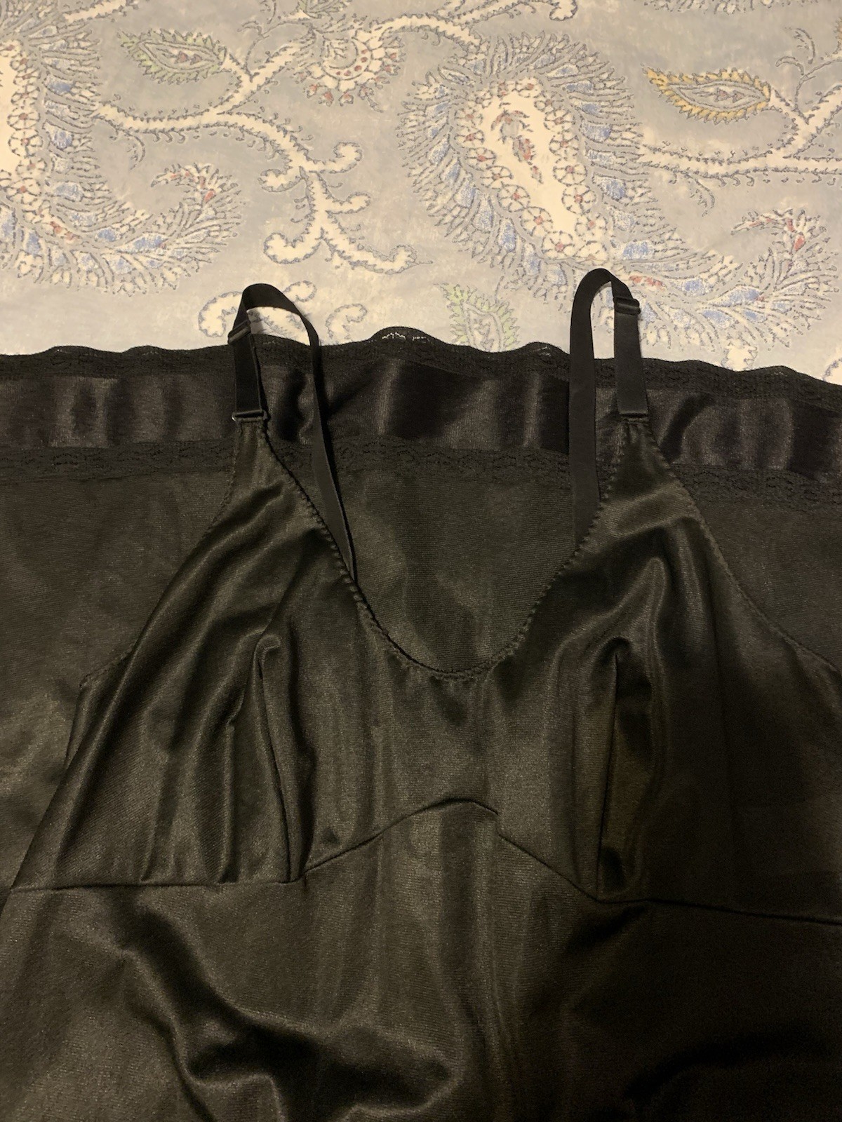 Vintage Sears Black 100% Nylon Anti-cling Slip Sz 36 The Doesn’t Slip