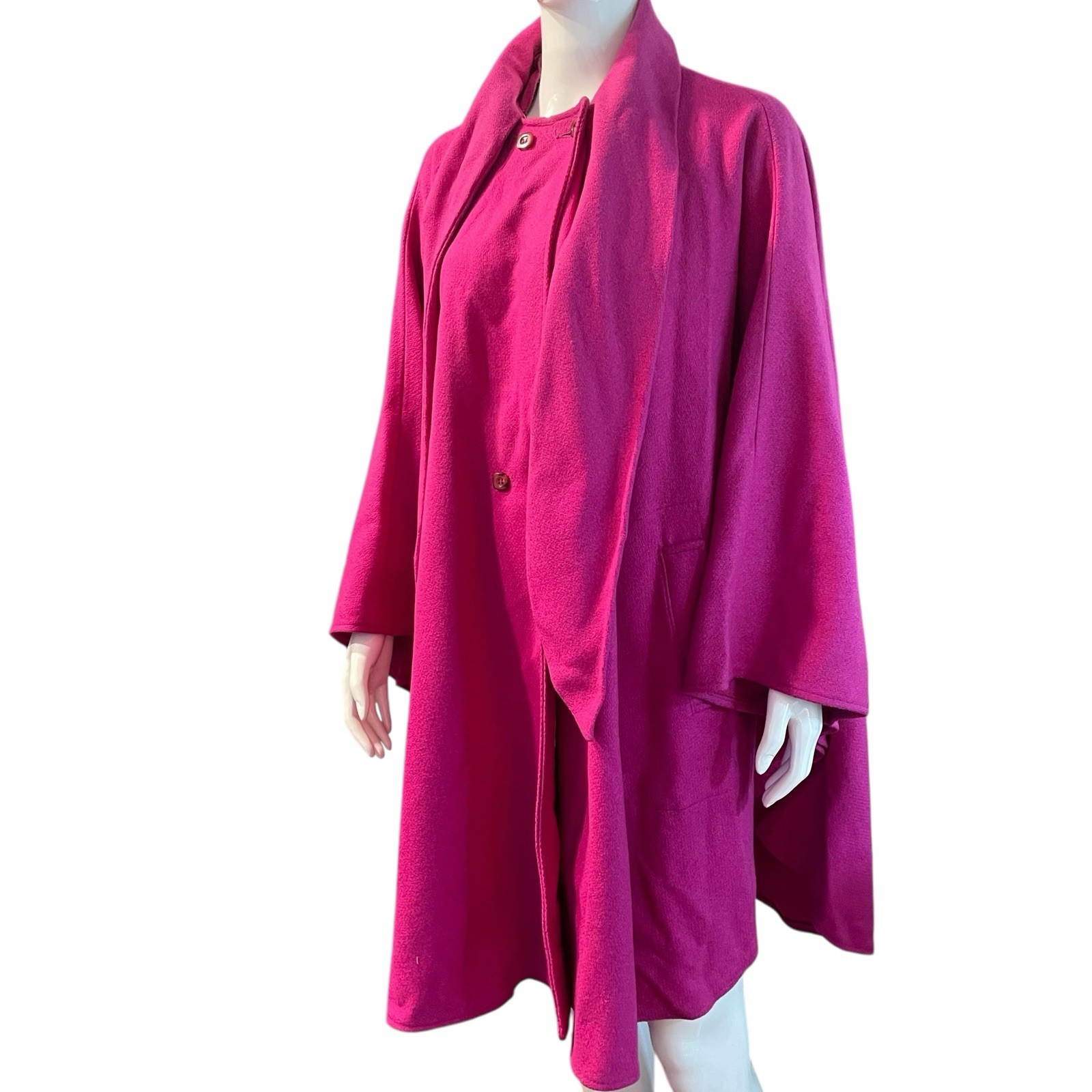 Vintage Country Pacer Wool Pea Coat Poncho Jacket Women’s Size XL 16/18 Pink