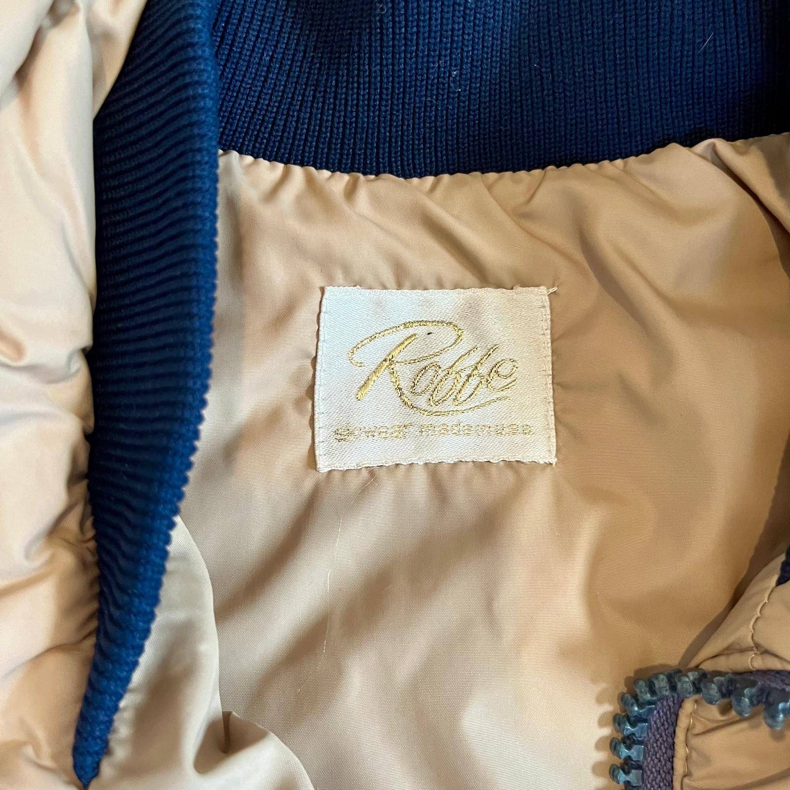 Vintage Roffe Ski Pullover Puffer 80s Colorblock Chevron Anorak Unisex USA