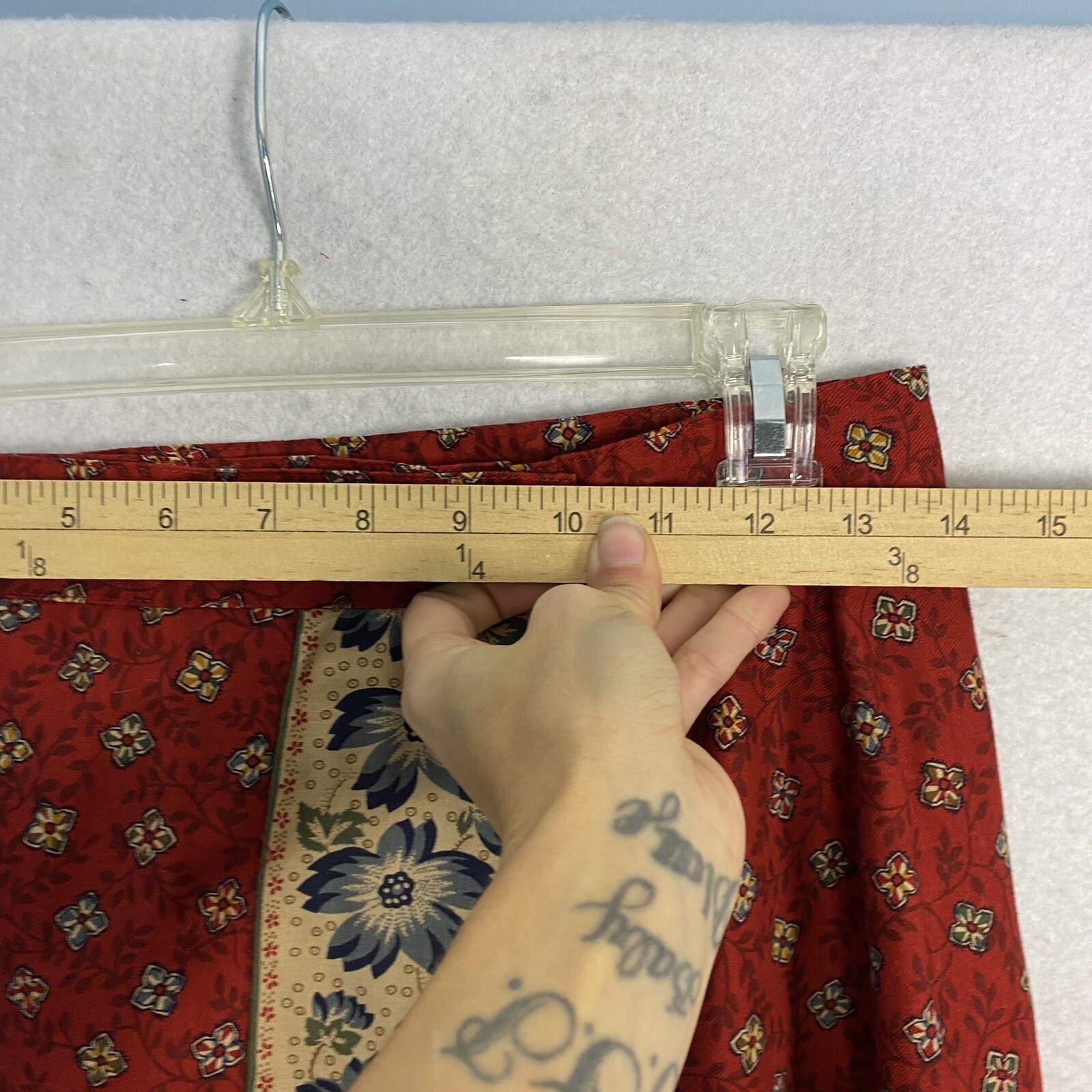 VTG Cottagecore Floral Wrap Skirt Maxi Straight Size 12 Eagles Eye 90s 28