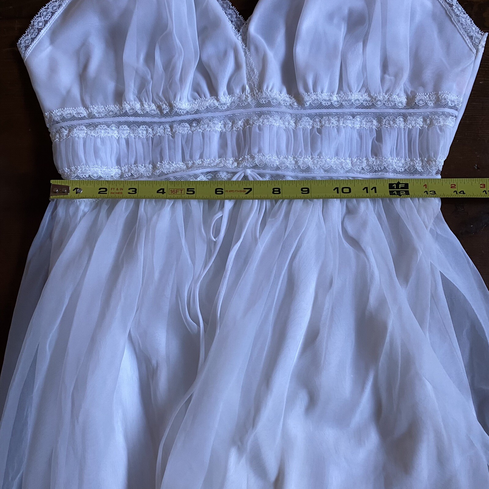 Vintage Gotham Gold Stripe Lace Tulle Lined Slip Dress Fairy Ballet Core Sz. 36