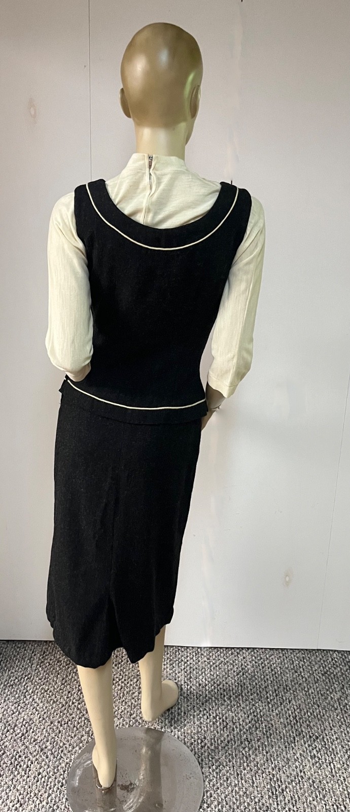 Vintage 1940s 1950s 2 PC David/Carole King Wool/Acrilan Dress Ensemble Bust 34