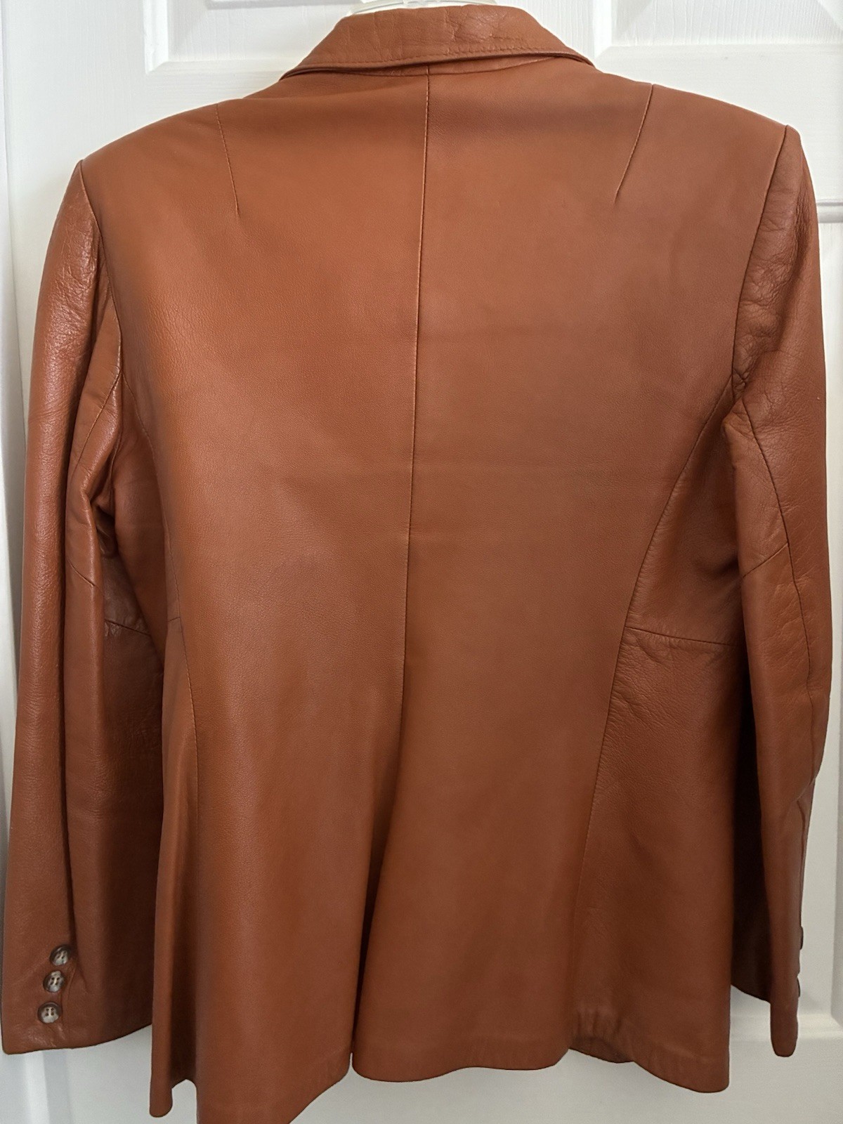 The Tannery West VTG Leather Blazer Jacket Women’s Brown Lined