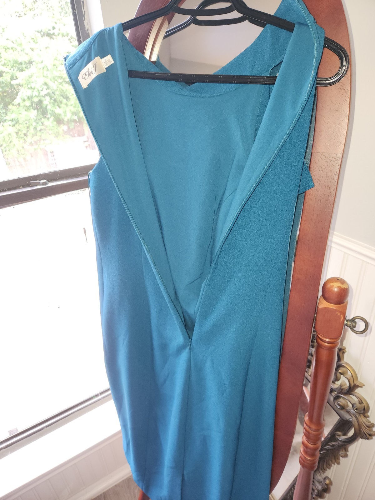 Eliza J Ruffle Sleeveless Sheath Mock Neck Cocktail Dress Size 14
