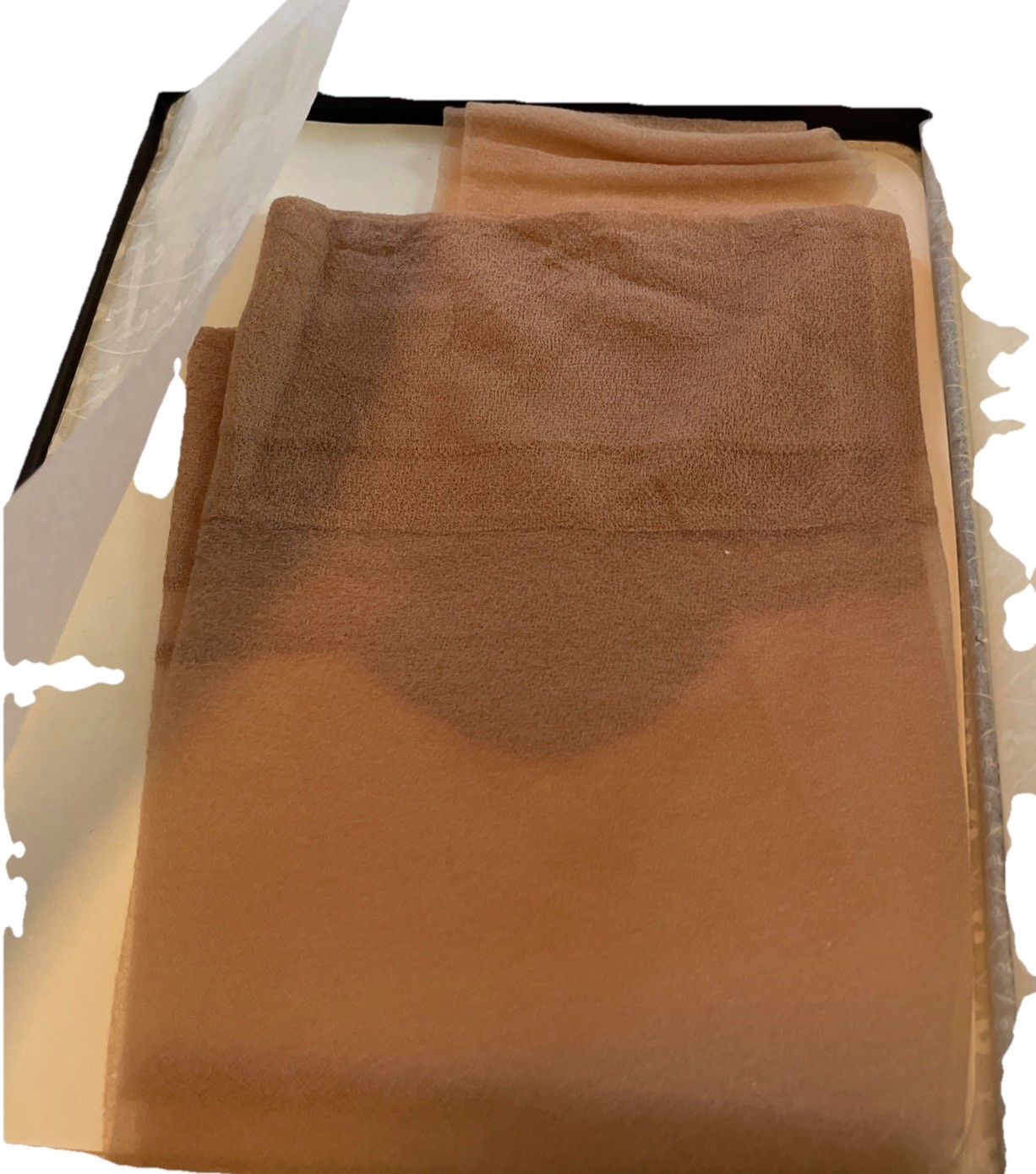 Vintage Cameo Stockings/Nylons-Rose Beige/Seamless/Thigh High for Garters (sz9s