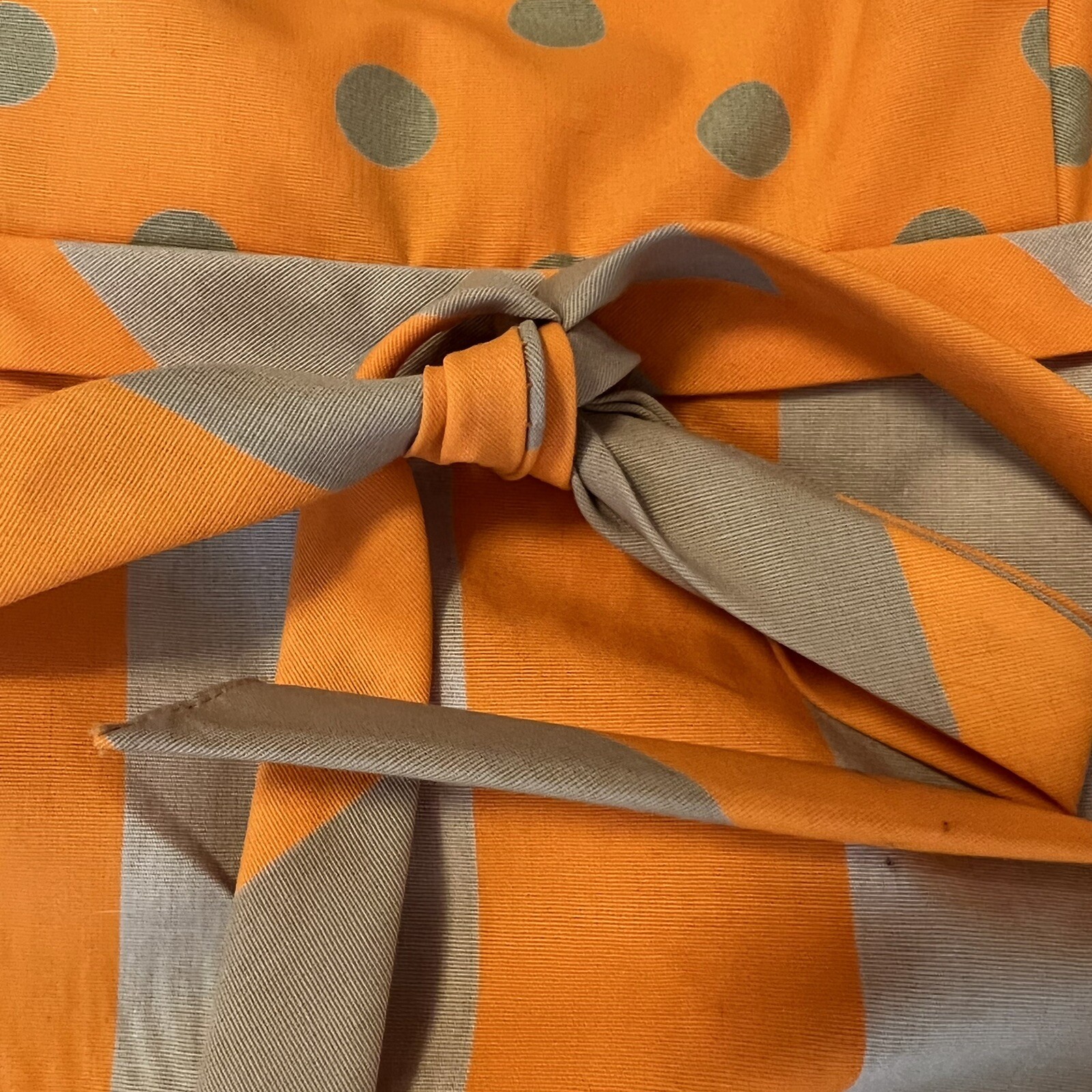 Vintage 60s 70s Jovi Fashion Dress Orange Gold Dots Stripes Twiggy Mad Men