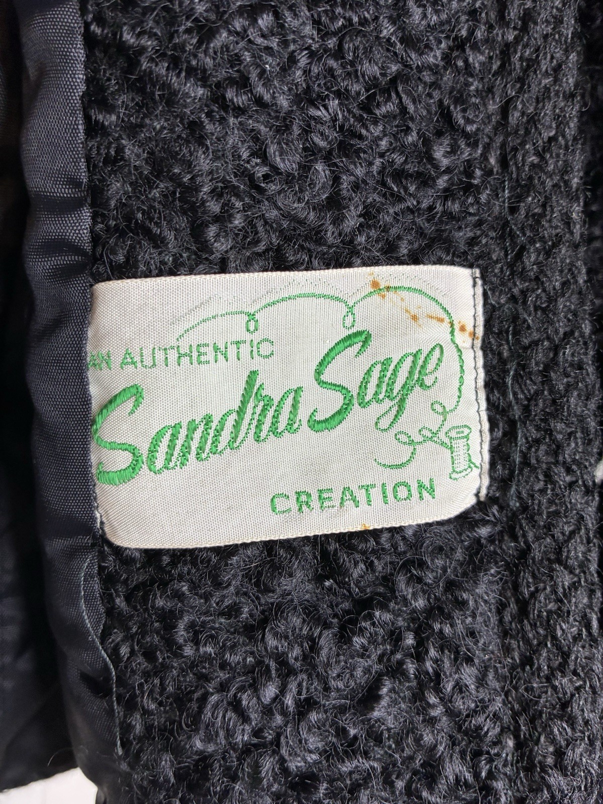 Vintage 1950’s Sandra Sage Black Boucle Wool Cropped/Bolero Jacket USA Women’s M