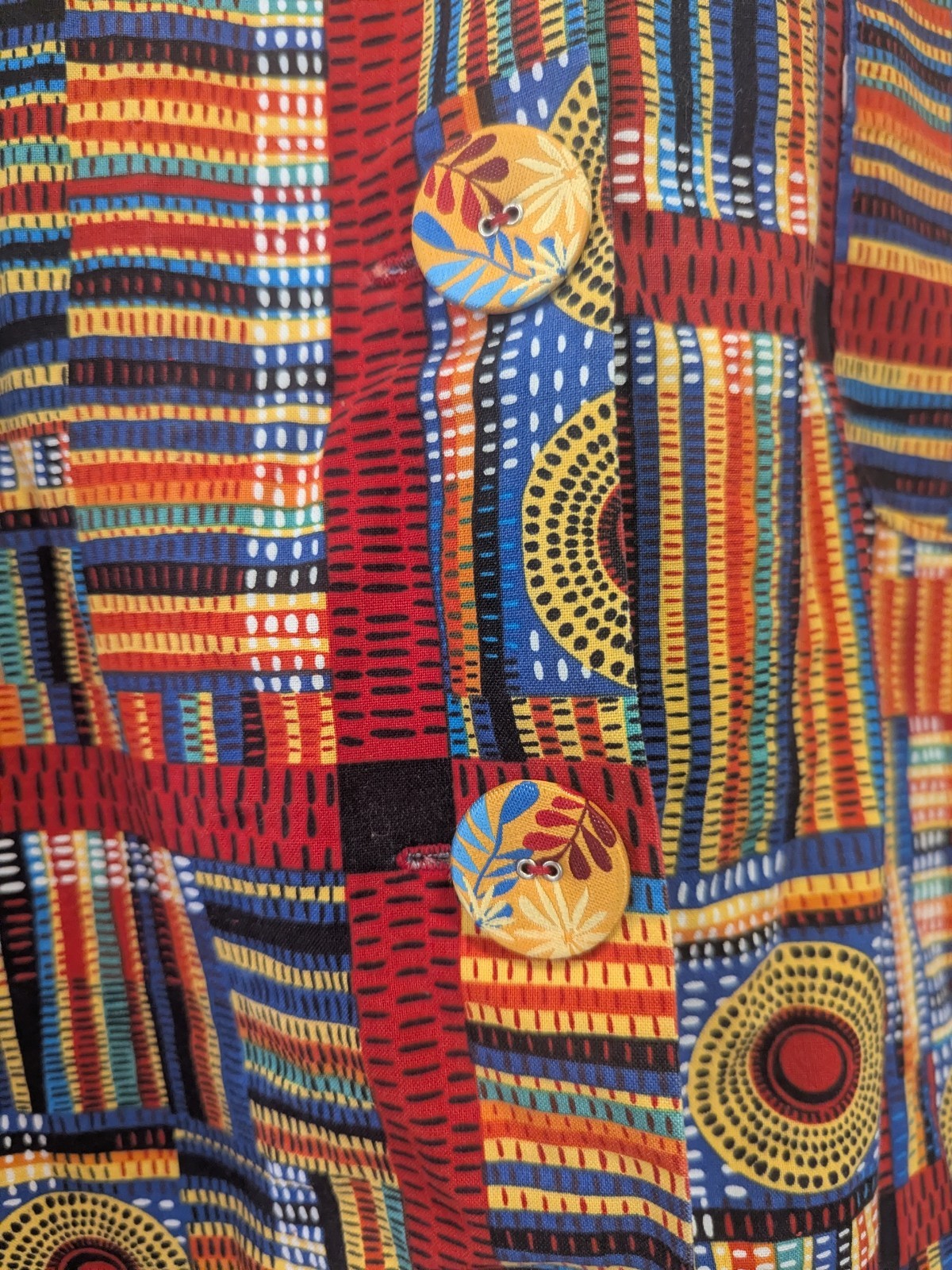Handmade African Print Patchwork Button Up Shirt – Unique Artisan Piece
