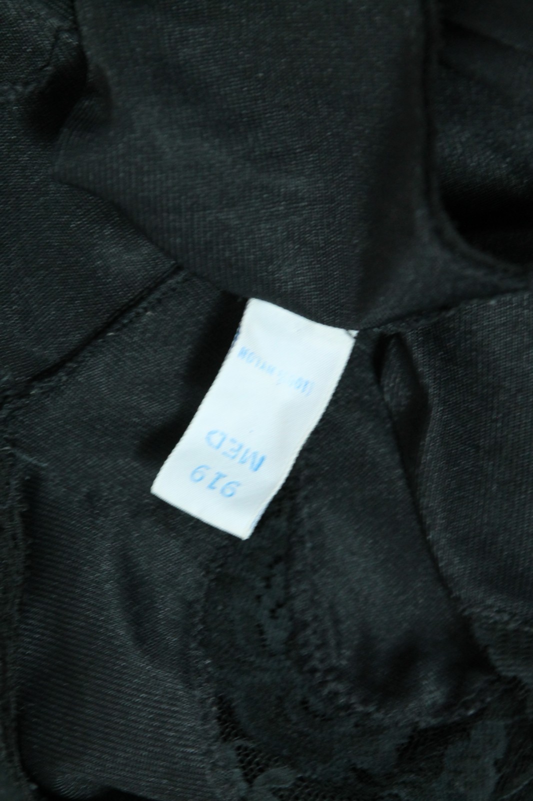 Vtg GLYDONS Made USA Hollywood Black Nylon Lace 2pc Peignoir Nightgown Robe M
