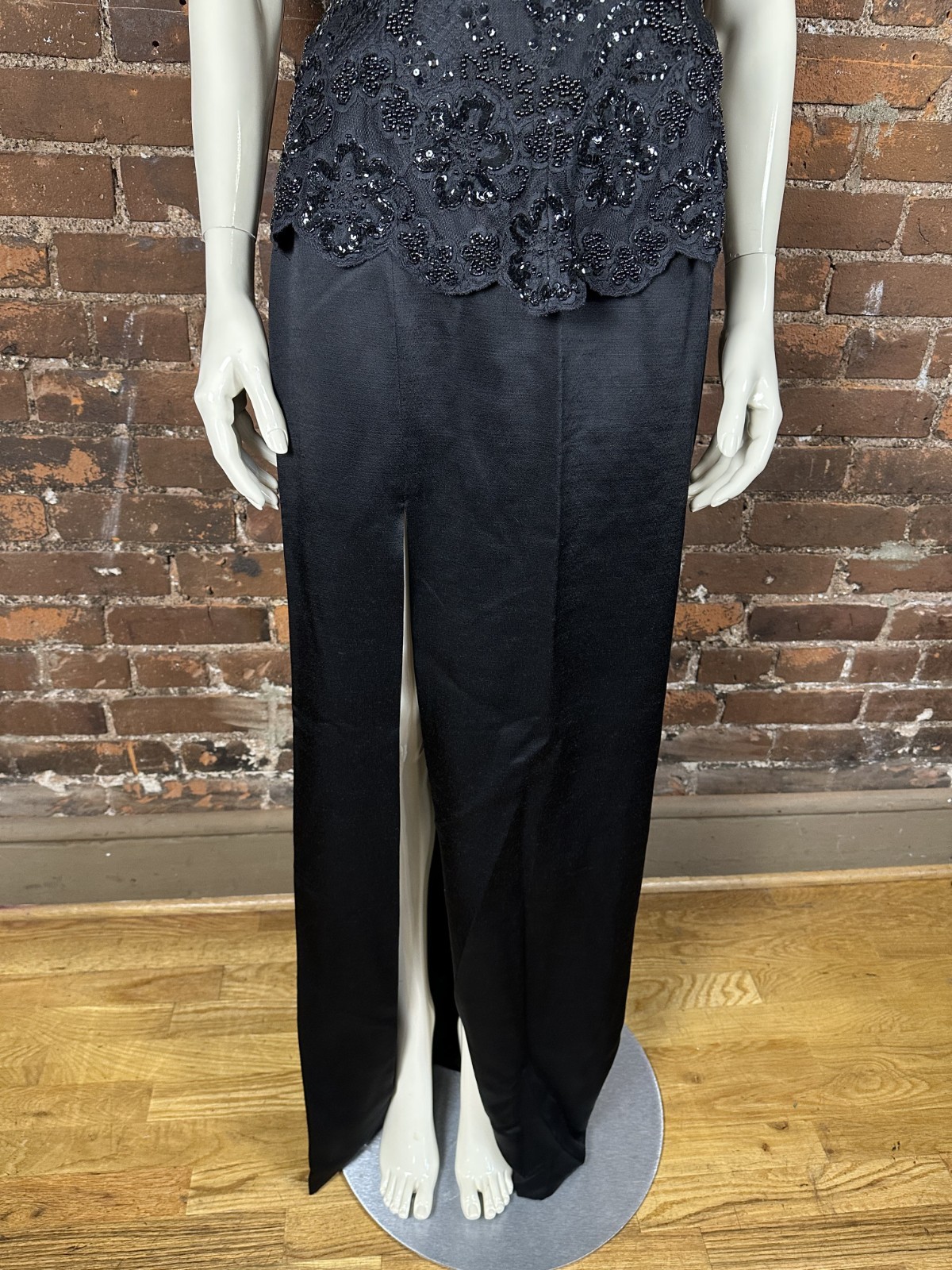NWT VTG 1990s MICHAEL CASEY VICKY TIEL Black Lace Corset Maxi Skirt Two Piece
