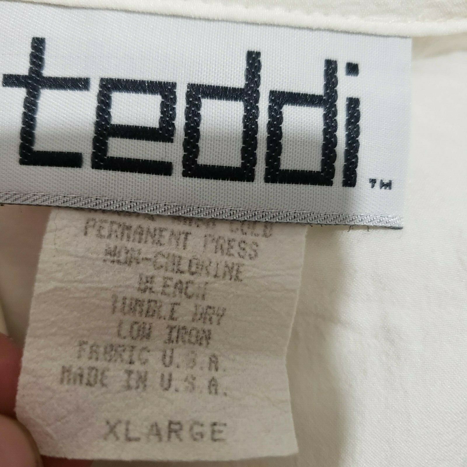Vtg Teddi Ivory Multicolor Zip Light Blazer Top XL