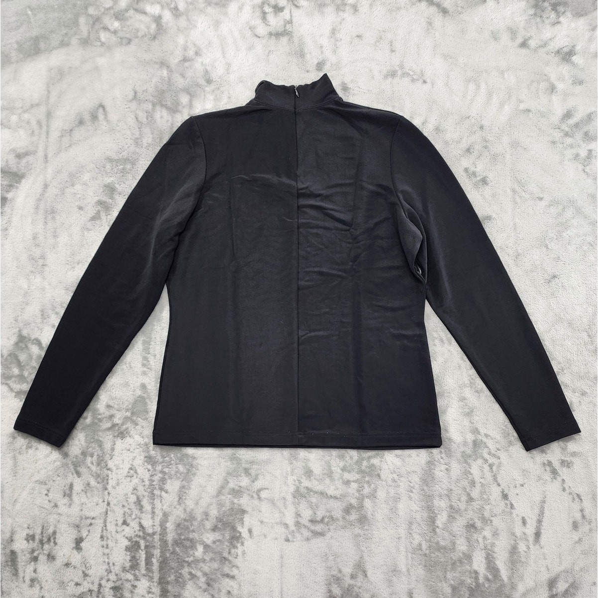 Vintage Pendleton Studio Top Womens M Black Mock Neck Long Sleeve Stretch Nylon