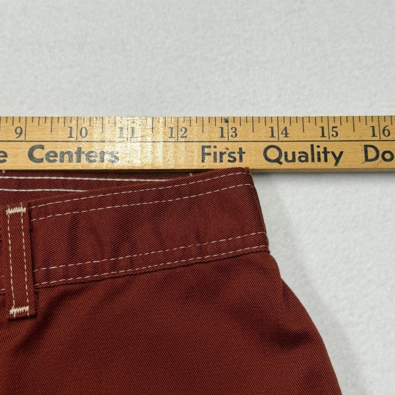 Pizzazz Vintage Pants Rust Brown Western High Rise Straight Leg Size 12 USA 70s