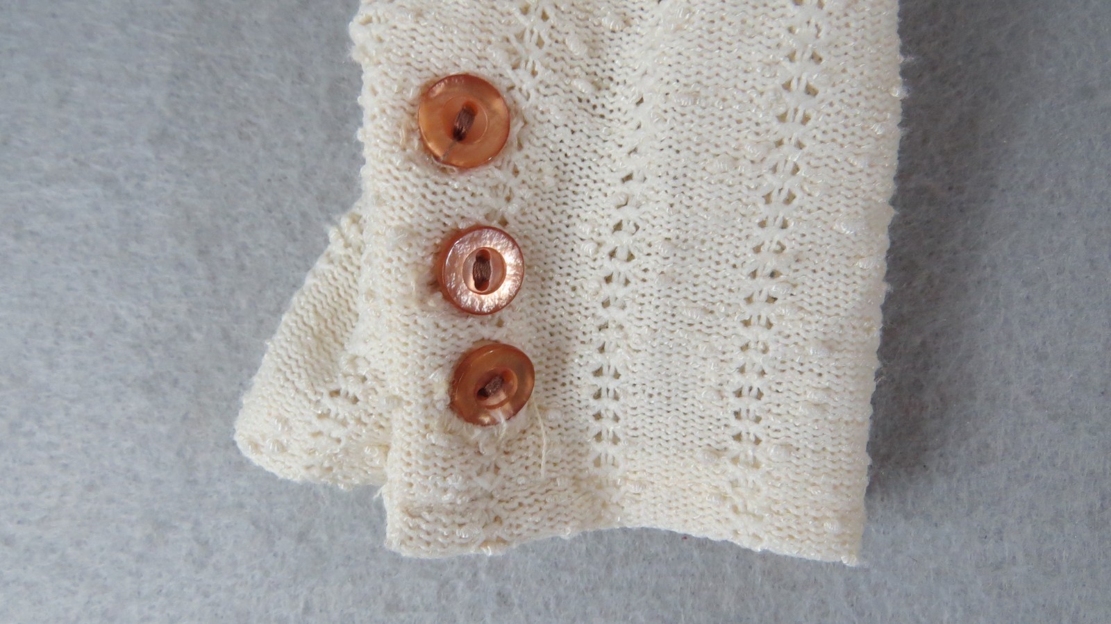Retro 1970s Sally Lou Cotton Blend Pointelle Bobble Knit Dress Women’s Size 14