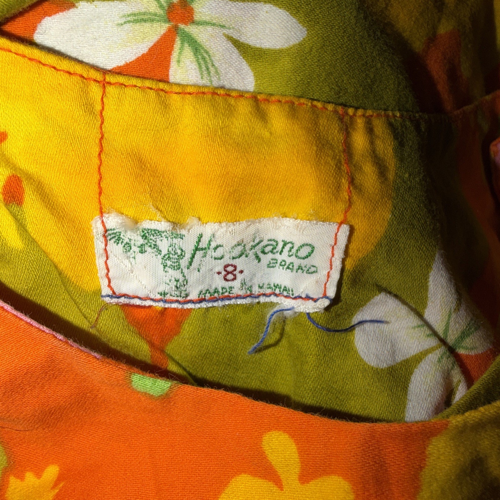 VTG Hookano Girls Floral dress Hawaii shift sleeveless drop waist Size 8 RARE!