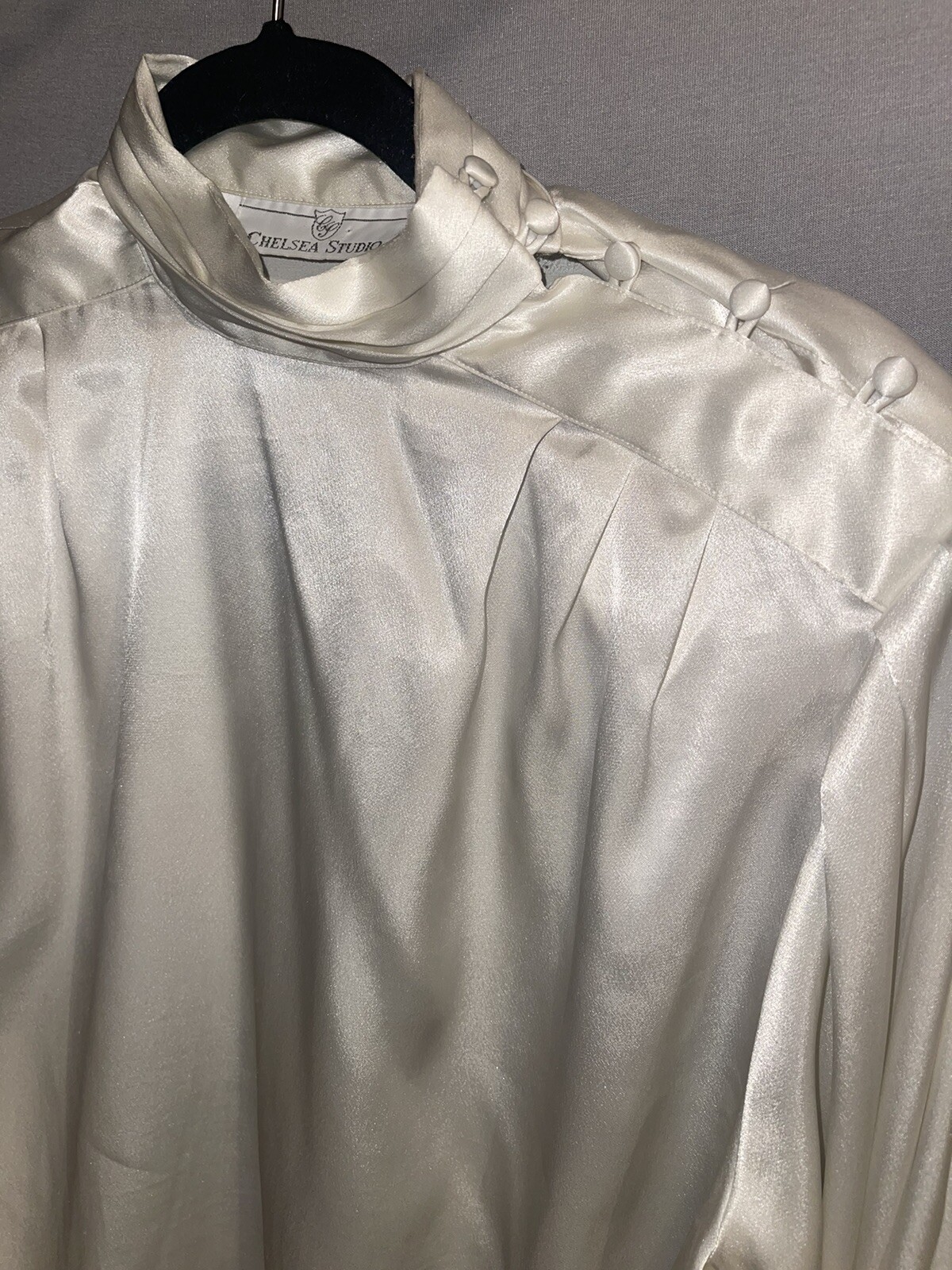 Vintage Silky Shirt Satin Buttons Size 10