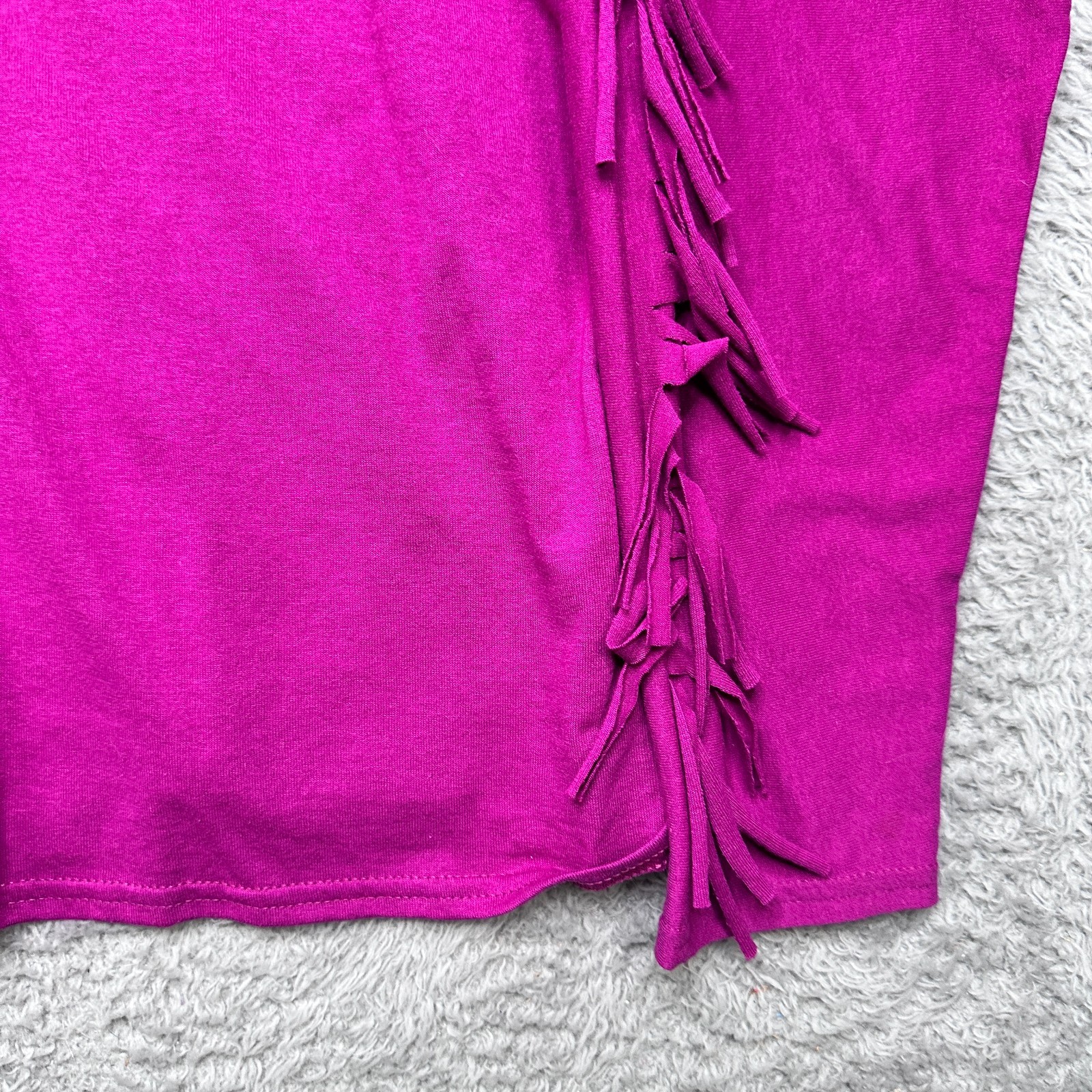 Vintage 90s Western Fringe Shirt Large Pink Beaded Cowgirl Rodeo USA Made