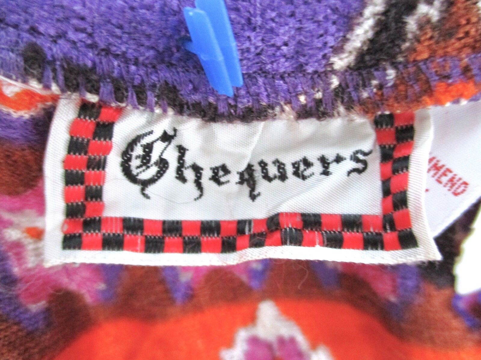 Vtg 70s silky velvet wild pink purple blue geometric maxi hostess skirt belt M