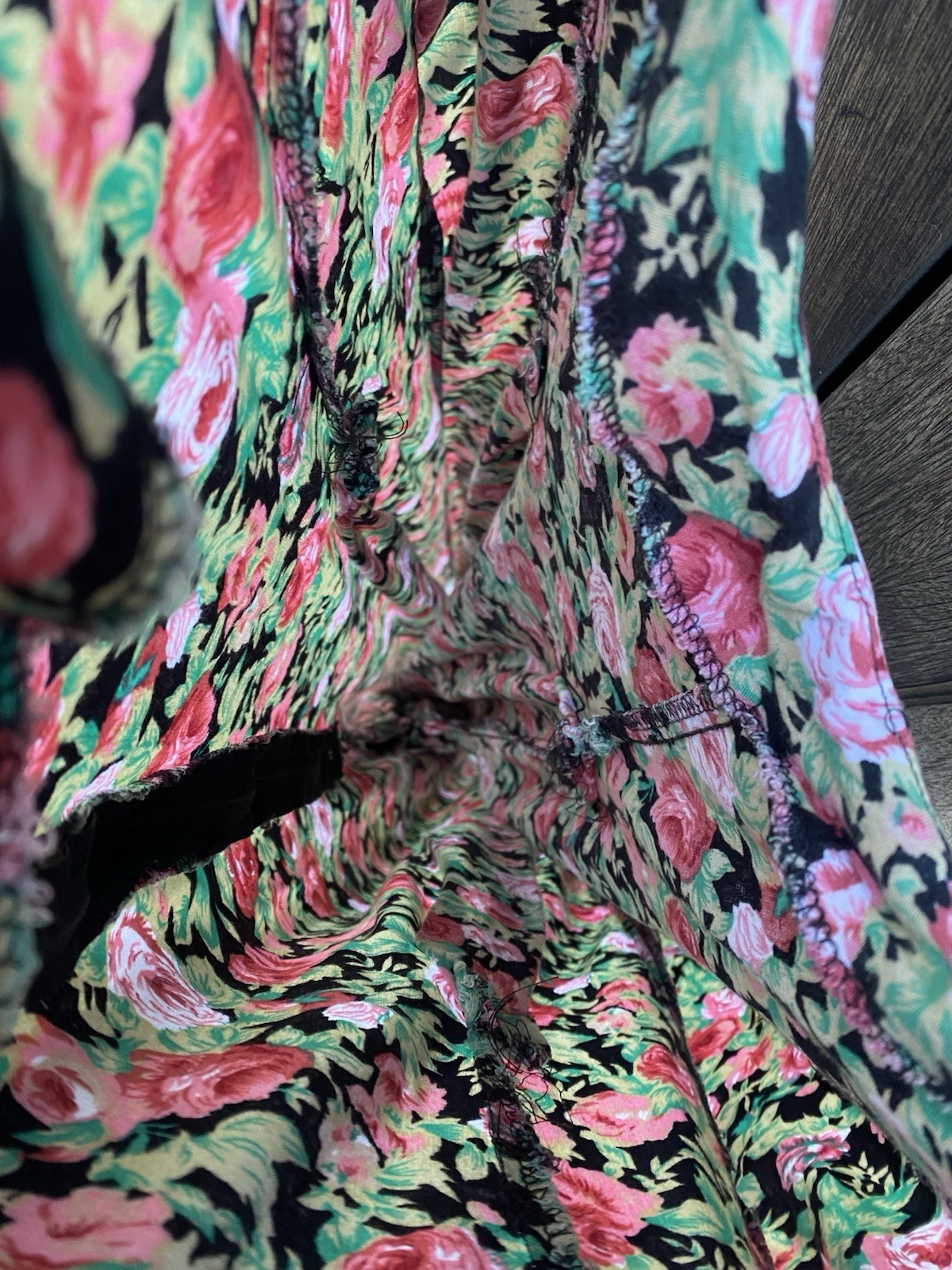 Vintage 1990’s Joule Energy Pink & Black Floral Jumper Wide Leg Jumpsuit M/L