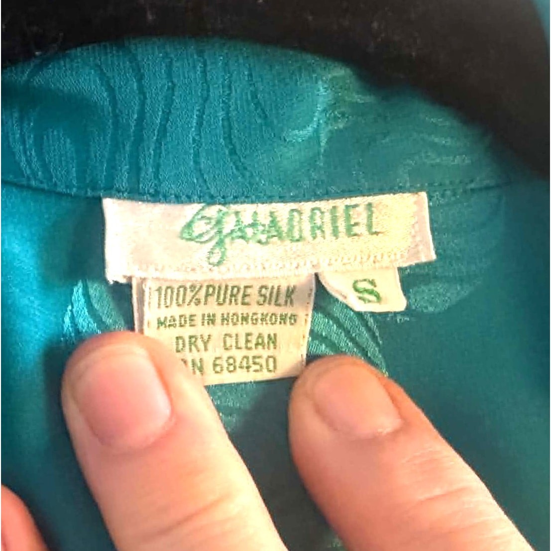 Vintage Galadriel 100% Pure Silk Teal Robe NWT Belted Pockets Made Hong Kong
