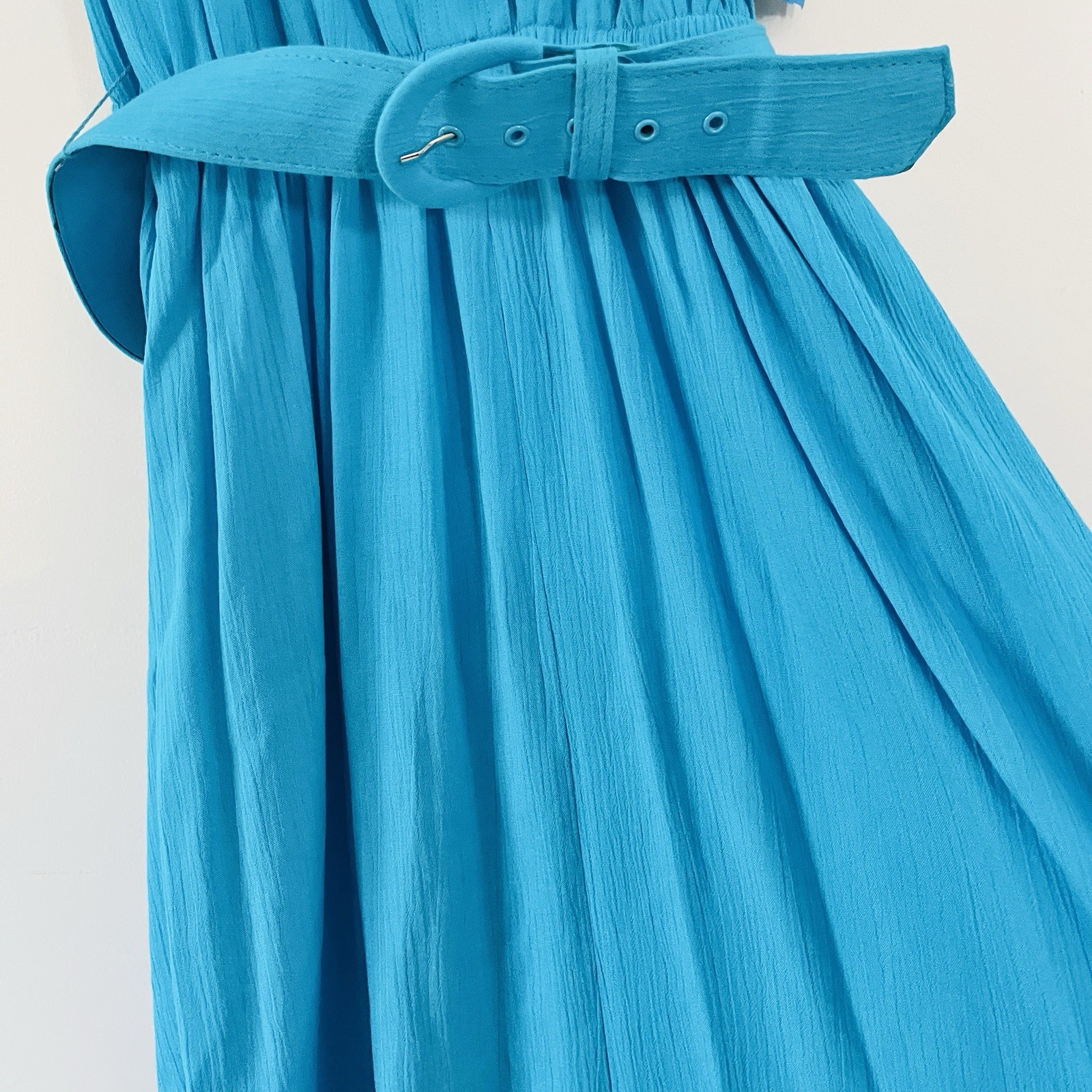 VTG Leslie Fay Dress Bold Strokes Turquoise Sz 8P Secretary 80s