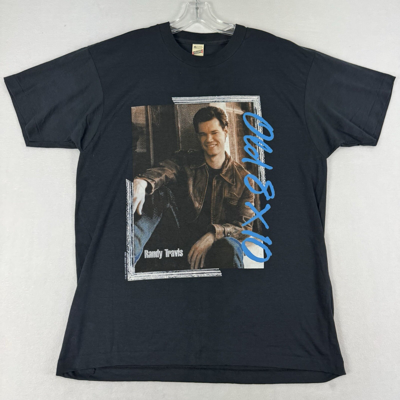 VTG Randy Travis 1989 Single Stitch Shirt Womens XL Old 8×10 Tour NWOT USA Made