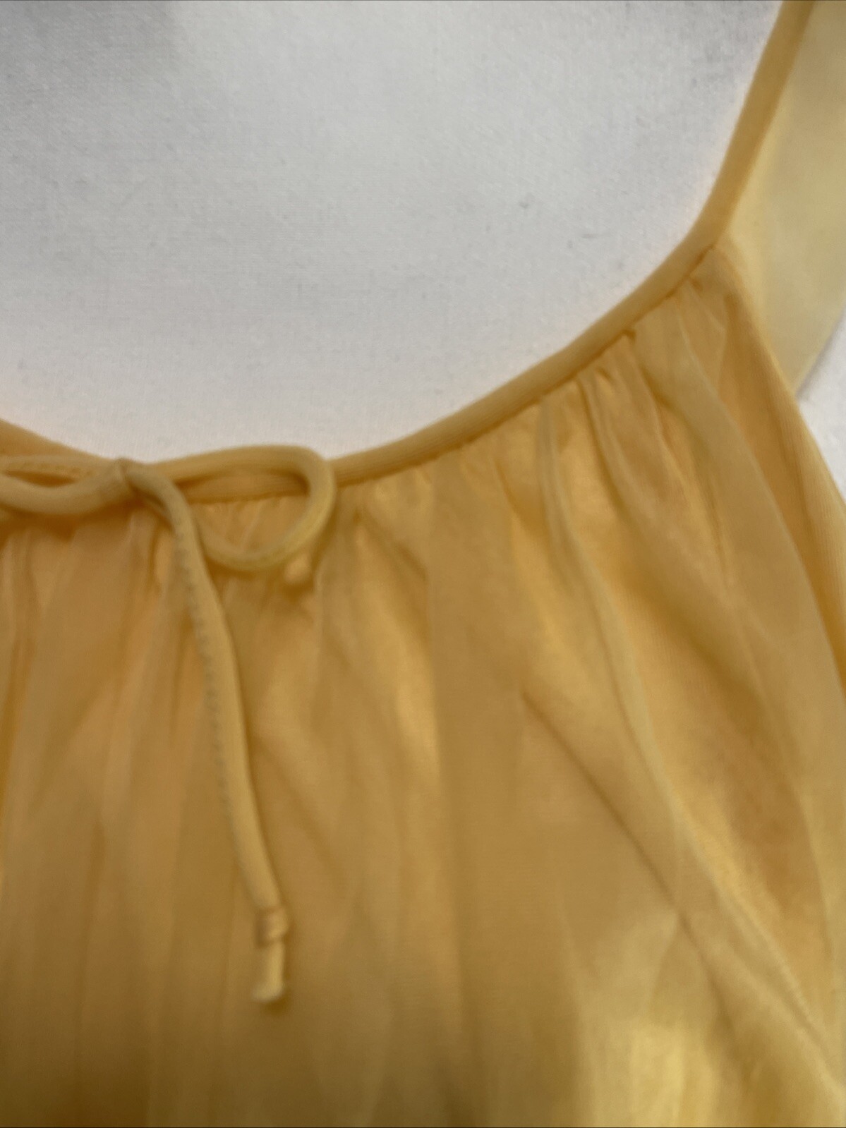 Vintage 60s Lisette Gown Babydoll Gold Al Sterling Chiffon Lace Nightie Small