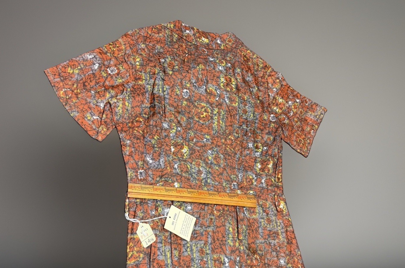 Vtg 1950s 1960s Abstract Print Day Dress Womens Size 14.5 Crescent Bro NWT