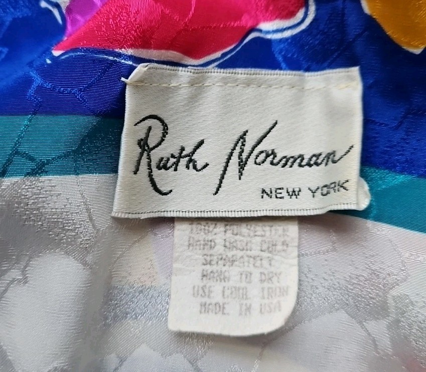 Vintage Ruth Norman Bright Multi Color Caftan Lounge Dress USA One Size