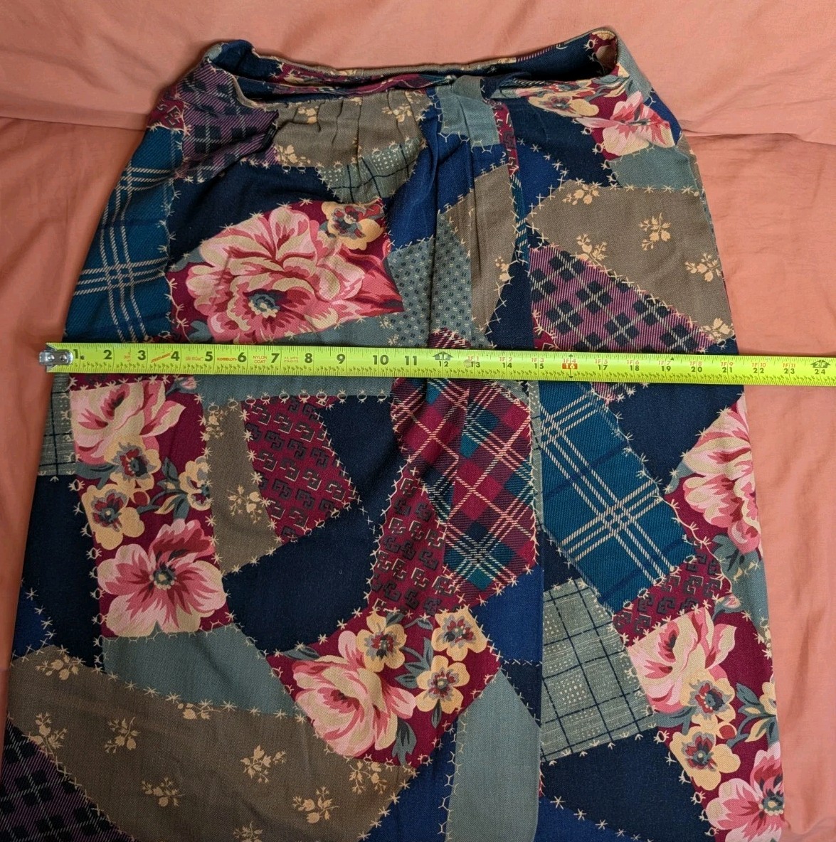 Vntg 90s Wrap Skirt Cambridge Dry Goods Patchwork Cotton Cottagecore Boho Maxi L