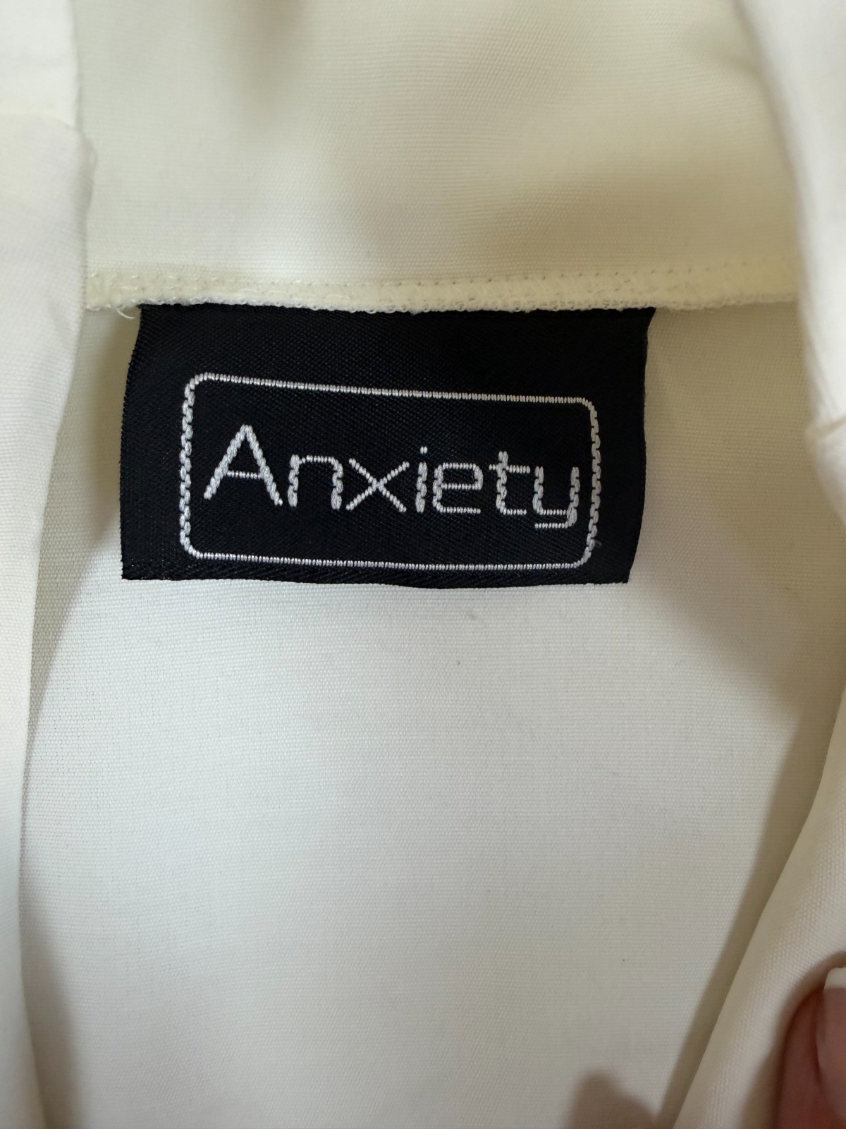 Vintage 90s Anxiety Pleated Shawl Collar Blouse Gold Heart Buttons