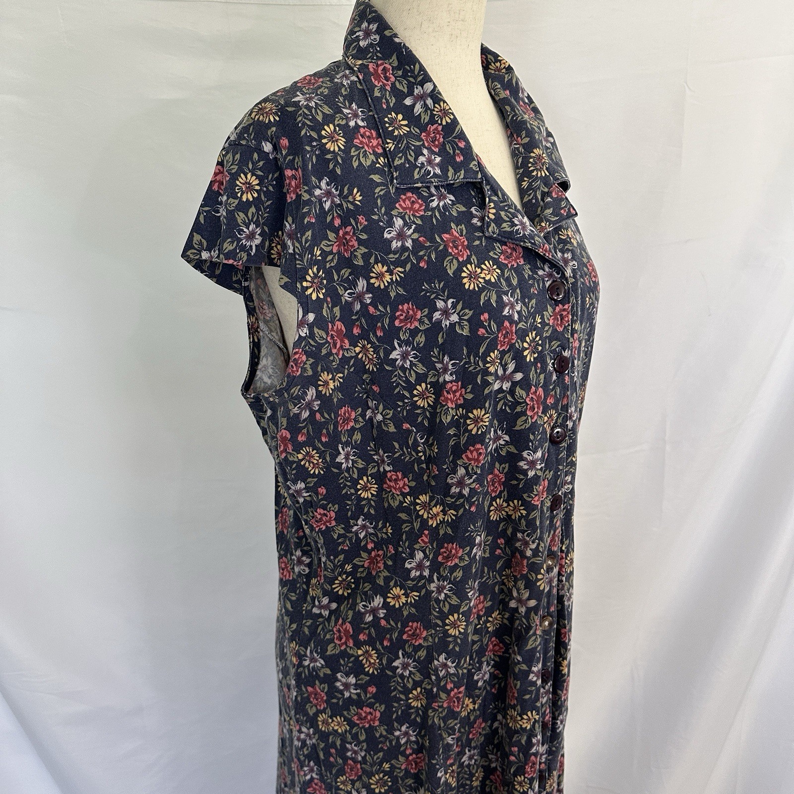 Vintage 90s Main Street Midi Floral Sundress Cut Out Back Plus Western 2X