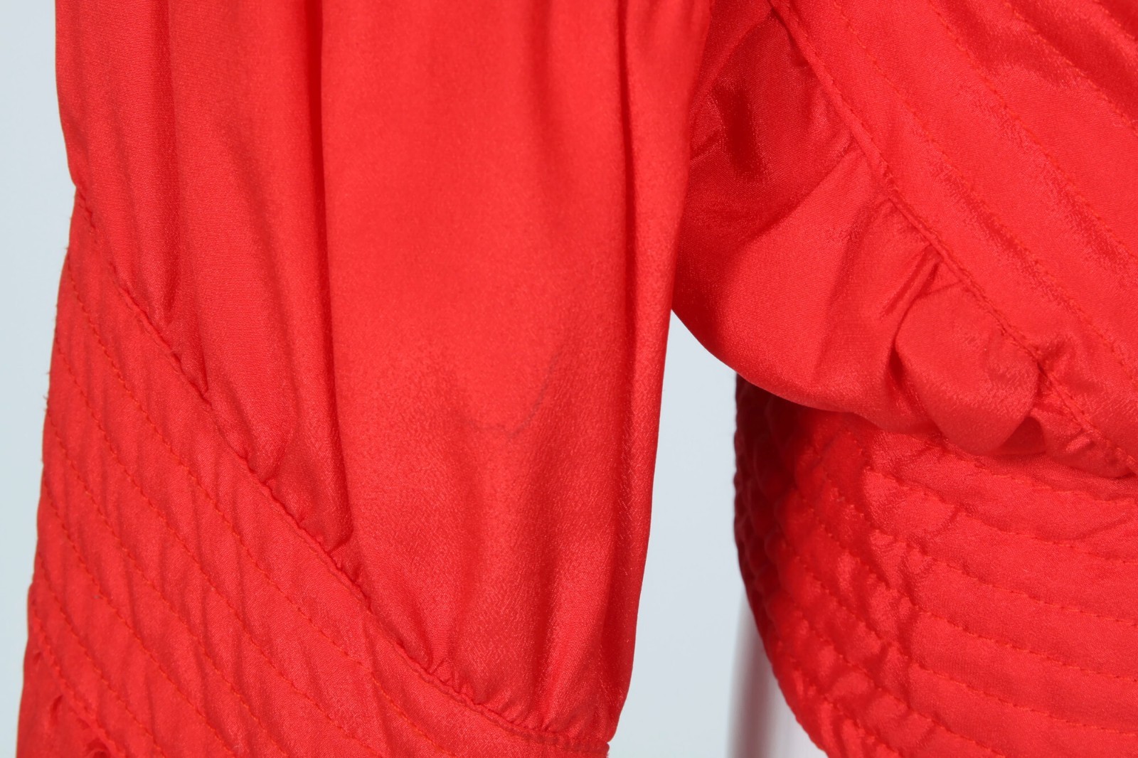 MARGUERITE RUBEL 1980s Red Rusched Lightweight Windbreaker Zip Jacket sz XS /052