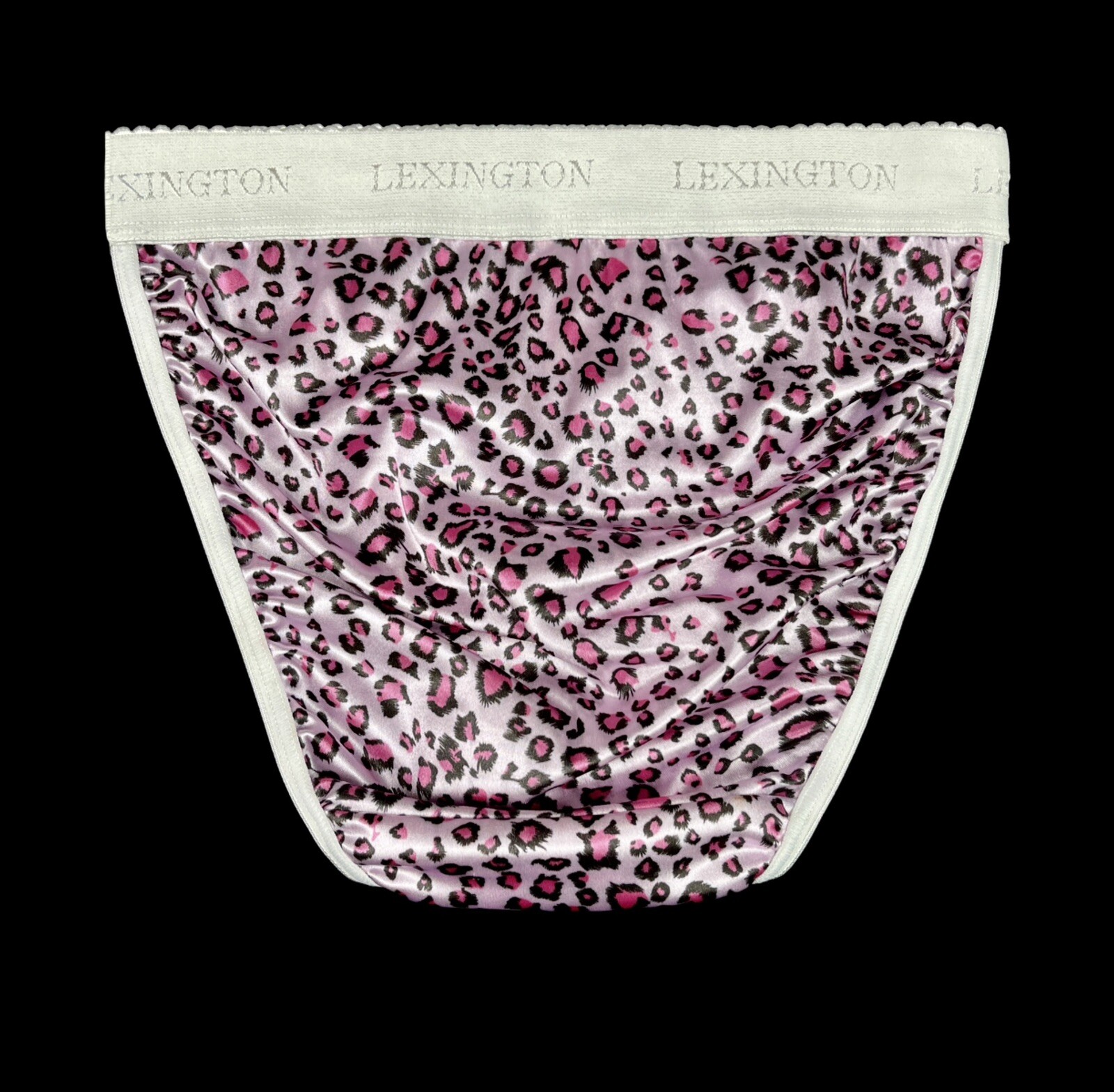 Rio Second Skin Satin Panty Wide Waistband Pink Animal Print XL