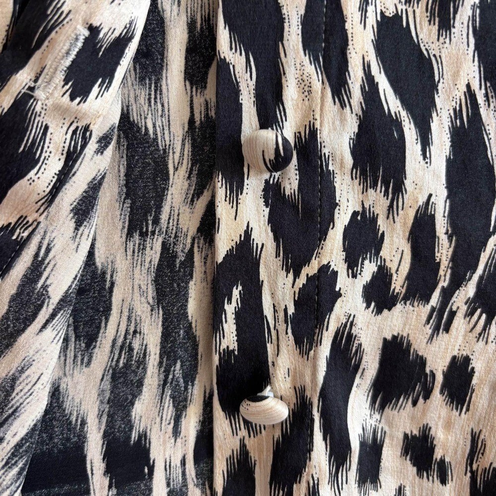 Vintage Tess Silk Leopard Button Up