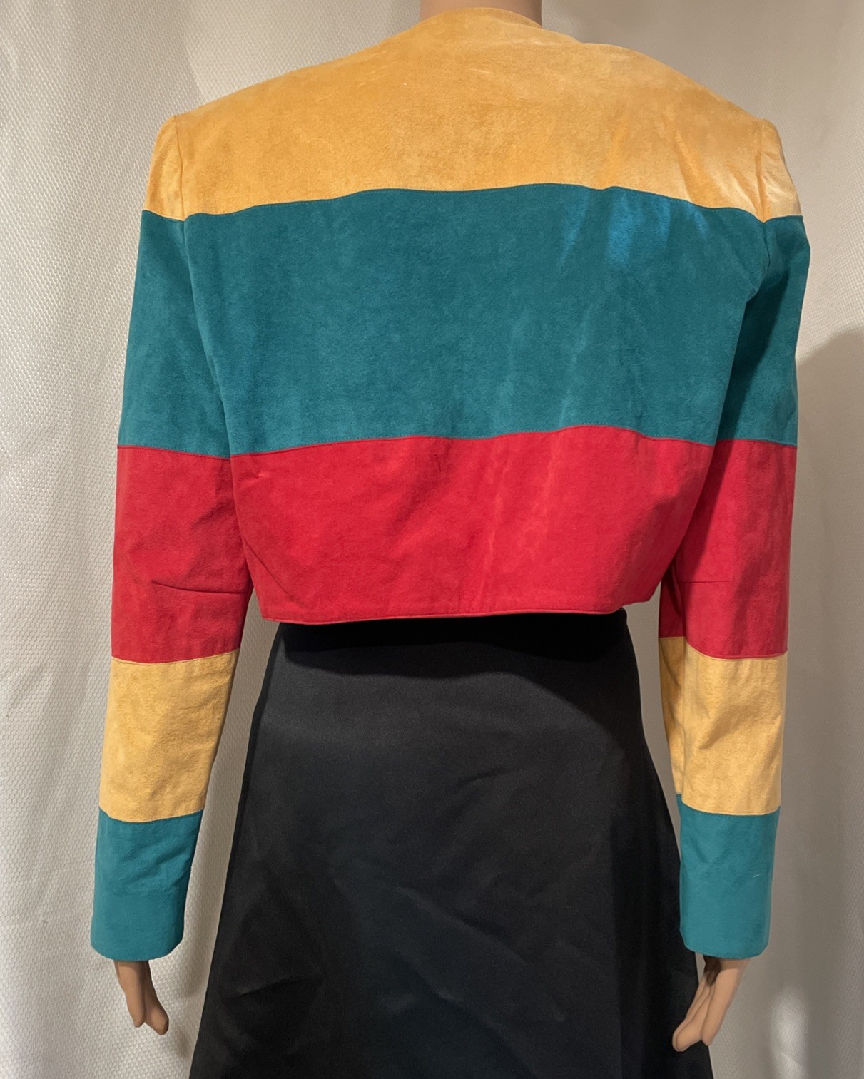 Vintage Howard Wolf Color Block Ultra Suede Bolero Jacket Size Small