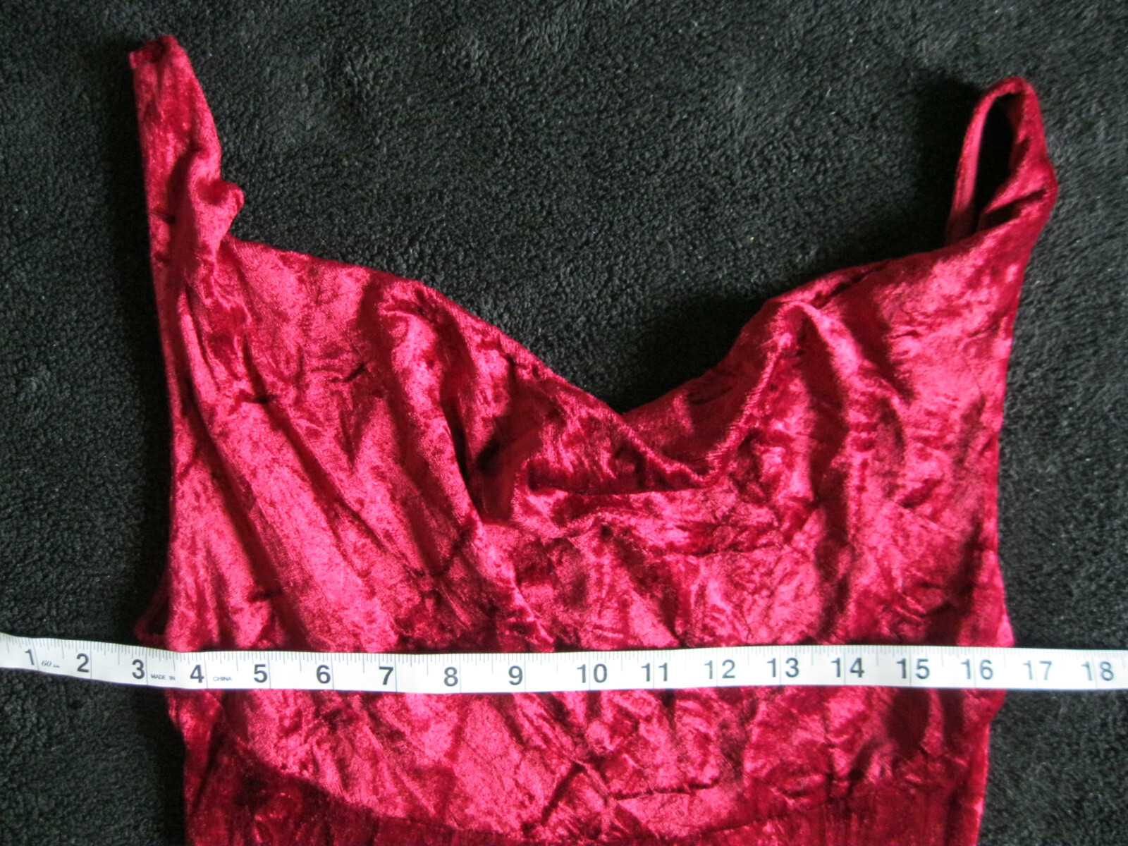 Gorgeous! Rare Vintage Union Made ILGWU Red Crushed Velvet Maxi Dress Gown SEXY!