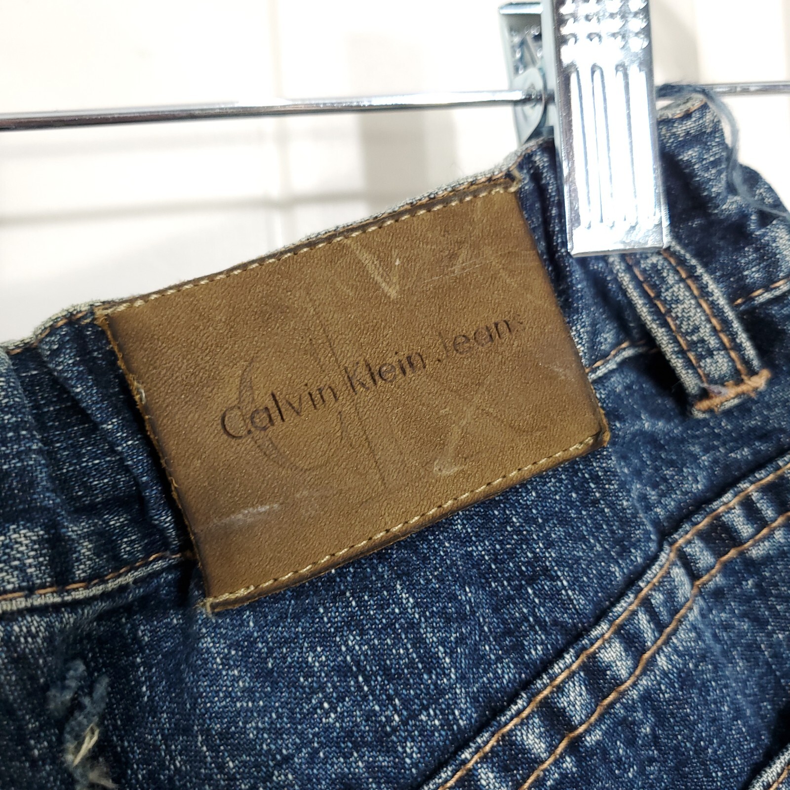 Calvin Klein Shorts Vtg 90s Distressed Destroyed Busted Jean Denim Bermudas Sz 4