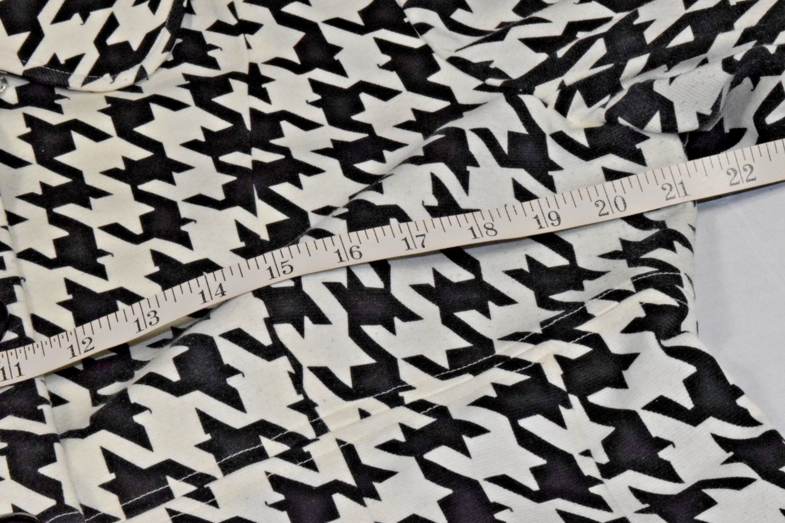 Vintage Susan Bristol Coat Size L Y2K Black White Houndstooth Large Button Lined