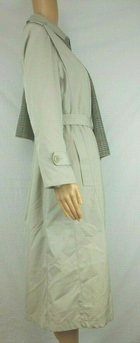 Townhouse Khaki Trench Coat Removable Wool Blend Liner and Scarf Women’s Size 6