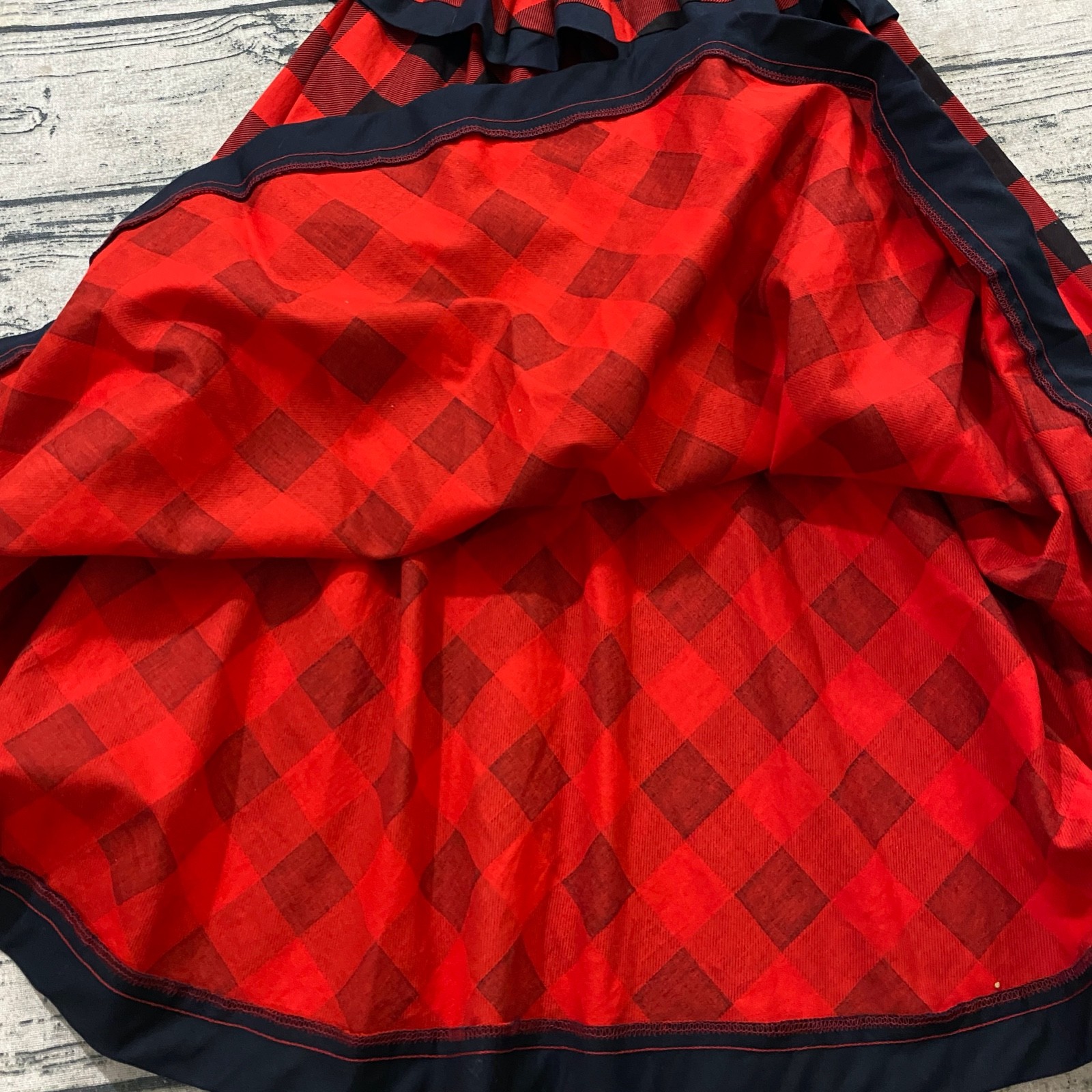 Choon Vtg Womens 7/8 Plaid Peplum Below Knee 70s Puff Sleeve Dress A-Line